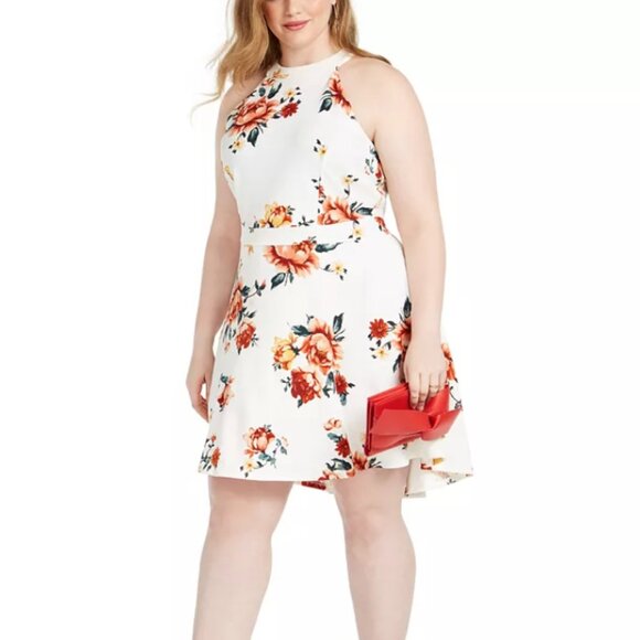 Almost Famous Trendy Plus Size Floral-Print Skater Dress - Picture 1 of 6